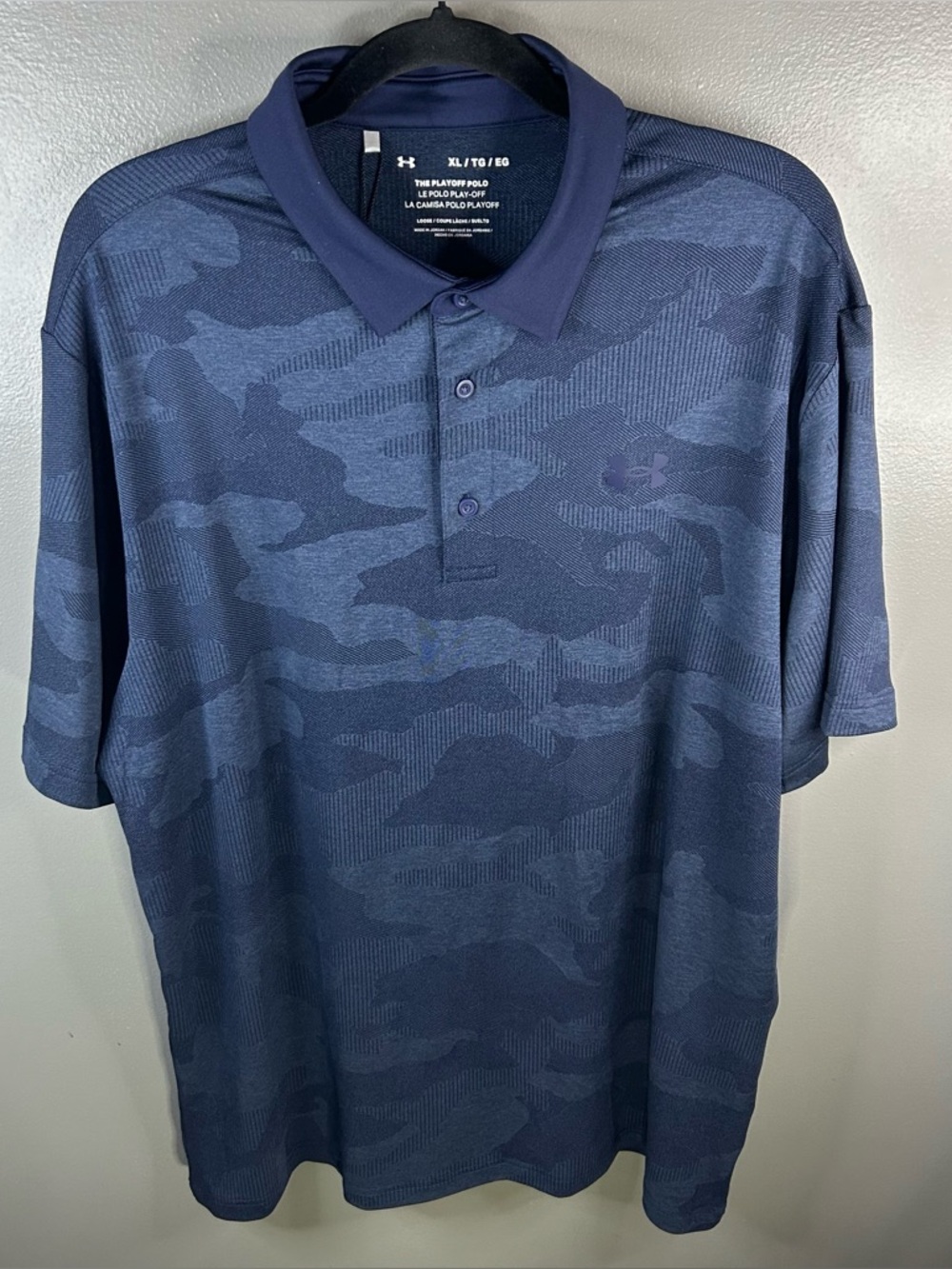 Under Armour Playoff Golf Polo Navy Blue Camo Print Size XL Brand New with Tags